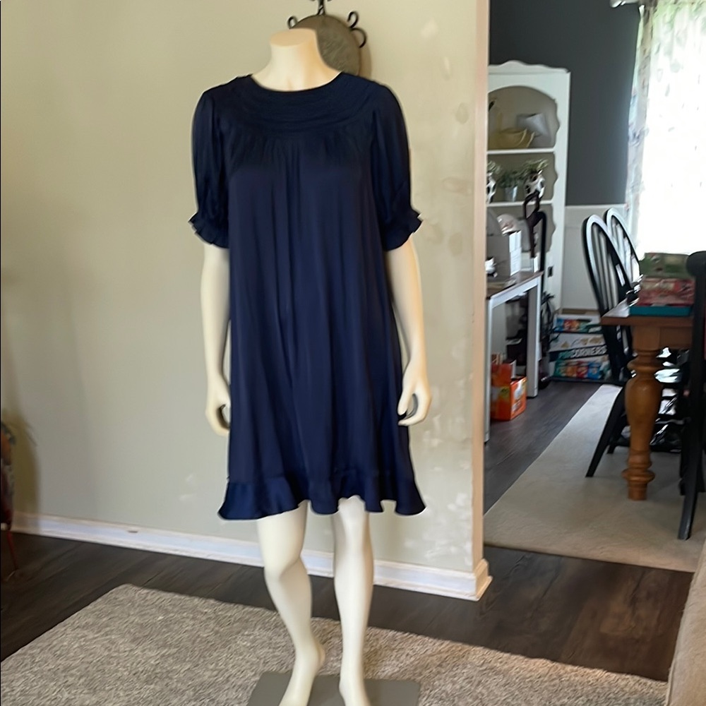 Navy satin like dress